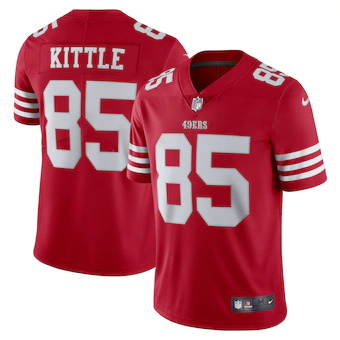 mens nike george kittle scarlet san francisco 49ers vapor l